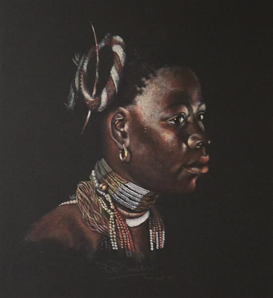 D. Dunstan Portrait of an African woman 17.5 x 13in.